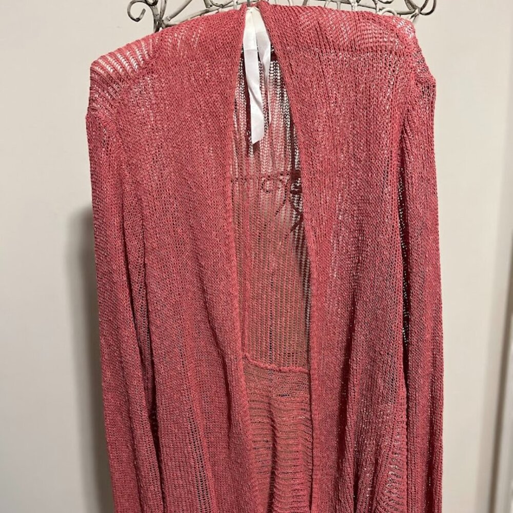 Eileen Fisher Open-Knit Waterfall Sweater